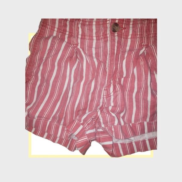 American Eagle Paper Bag Striped Red and White Shorts size 0 - Picture 4 of 8
